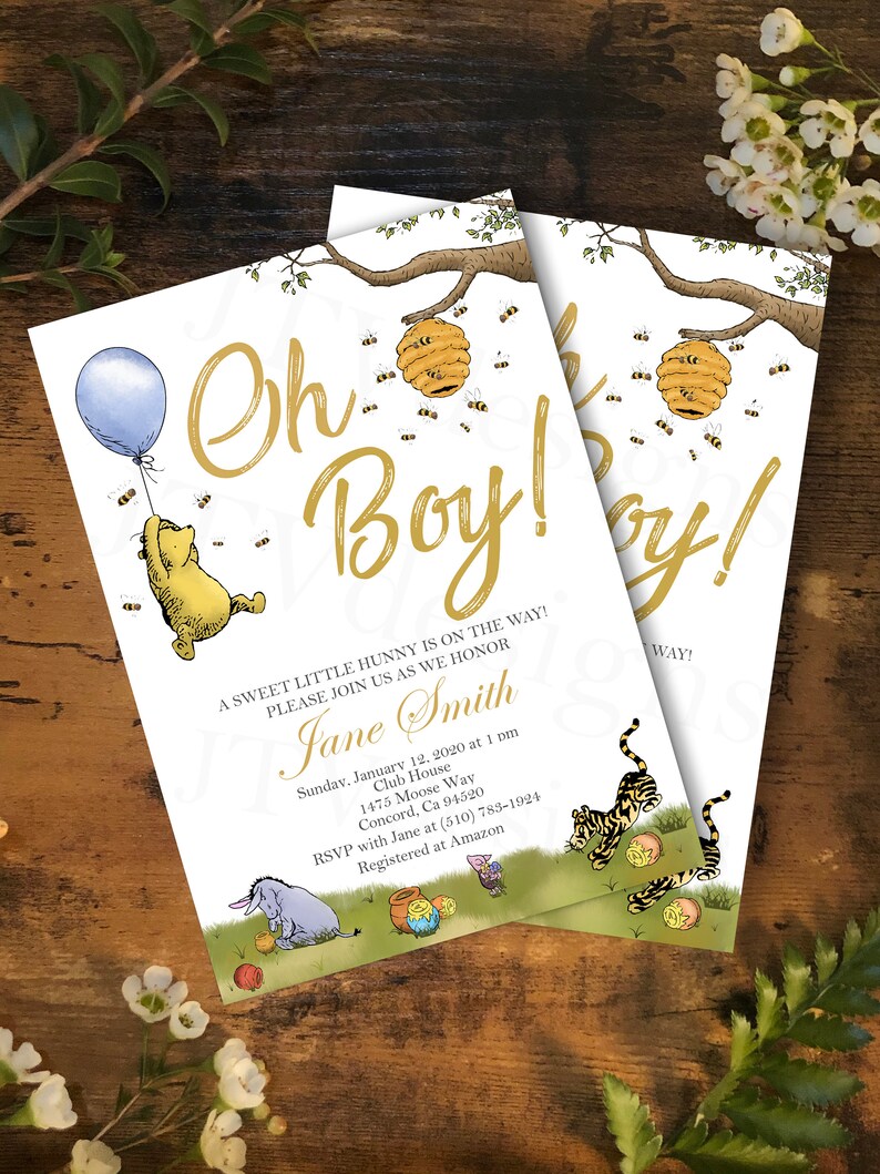 Winnie the Pooh Baby Shower Invites Etsy