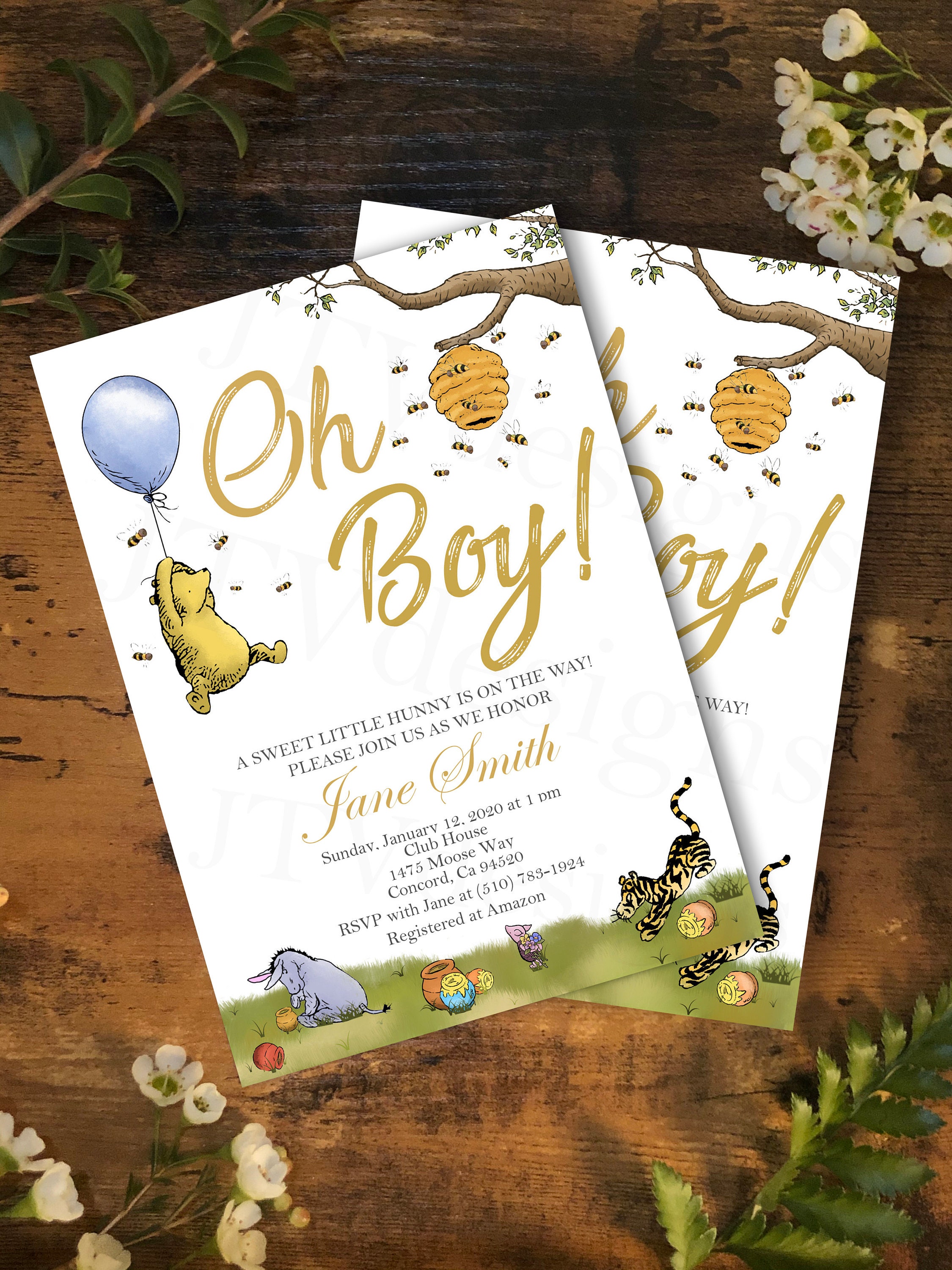 Winnie the Pooh Baby Shower Invites | Etsy