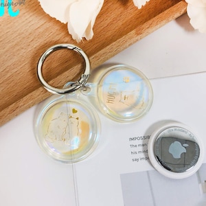 Katzenhaustiermusterserie Apfel mehrfarbige hängende Schnalle wasserdicht Airtag Fall geeignet für Haustier Halsbänder, Rucksäcke, Koffer, Geschenke für sie