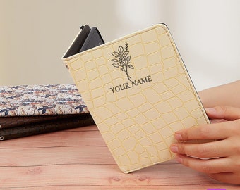 Custom birth month flower leather case with free clear case for Libra Colour,Kobo Libra 2,Kobo Clara Colour,Tolino Shine 5 2024,Vision Color