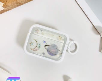 Starry night design resin earphone case for airpods 4 2024,airpods pro 2,cute silicone case for airpods 1 2 3 airpods pro case,gift for her