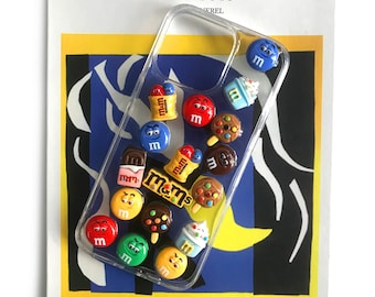 Funda de resina con diseño de caramelos de chocolate de dibujos animados para iPhone Air 17e 16 15 Pro Max, Samsung S26 Plus S25 Ultra S24 Z Flip 7FE, Google Pixel 10 9 Pro XL