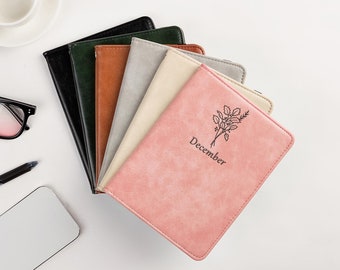 Custom birth month flower leather case for paperwhite 12th gen,new kindle 6&quot; 2024 Kindle Colorsoft case,leather kindle case,best gift