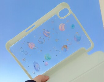 Handmade starry sky ipad case with pencil holder,auto sleep/wake for iPad Air 11" 13" 2026,iPad 12th/11th Gen,iPad Pro 11" 13" 2025,mini 7