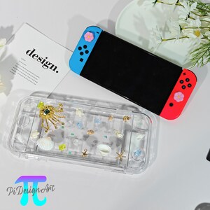 Custom name sticker Switch case for Switch 2,Switch OLED,Switch Lite,angel and ocean world case with game card slot,gift for boy game lovers
