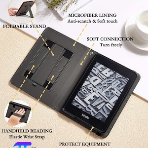 Anpassat namngivet vintage-läderfodral för e-böcker till Kindle Paperwhite 12:e/11:e generationen, Kindle 6 tum, Kindle Oasis-fodral, Kobo Boox, presenter till bokälskare bild 2