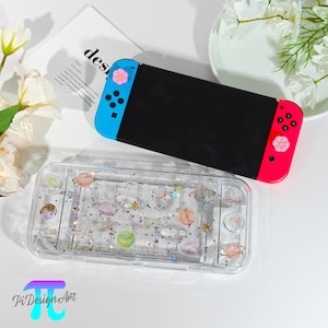 Handmade starry sky glitter case with custom initial for Switch 2, Switch OLED, Switch Lite, have game card slot, gift for boy game lovers