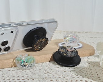 Soporte magnético desmontable para teléfono con diseño de noche estrellada, fabricado en resina, con soporte MagSafe multiángulo, base para teléfono MagSafe, soporte para Kindle, regalo para ella.