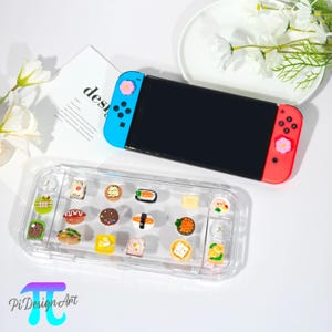 Funny delicious food with custom name sticker Switch case for Switch 2,Switch OLED,Switch Lite,have game card slot,gift for boy game lovers
