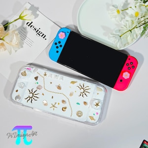 Exquisite cream jewelry decoration custom initial 3D letter case for Switch 2,Switch OLED,Switch Lite,with card slot,gift for game lovers