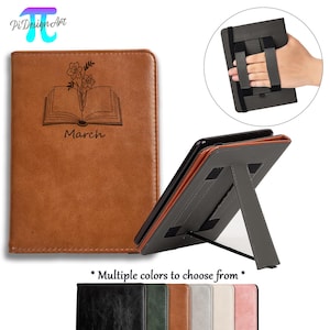 Customized  birth month flowers leather kindle case for kindle 6&quot; 2024 kindle colorsoft case,paperwhite 12th gen,unique gifts fo her/him