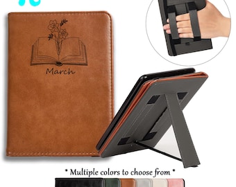 Funda de cuero personalizada con flores para Kindle (6 pulgadas, 2024), Kindle Colorsoft, Paperwhite de 12.ª generación, Tolino Shine 5 (2024) y Vision Color.