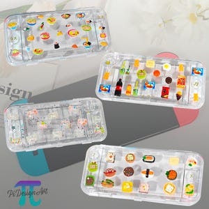 Delicious food decoration styles custom initial sticker Switch case for Switch 2,Switch OLED,Switch Lite,have card slot,gift for game lovers