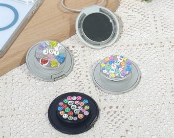 Soporte magnético desmontable para teléfono con espejo, color personalizado, con efecto dopamina, soporte MagSafe multiángulo, bonito soporte redondo para teléfono MagSafe, regalo.