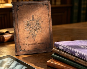 Personalized sun art vintage book leather magnetic case for Kindle Paperwhite 12th Gen,Kobo Libra Colour,Boox Go 6 Gen 2,Tolino Shine 5th