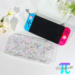 Custom name sticker Switch case for Switch 2, Switch OLED, Switch Lite, colorful gravel case with game card slot, gift for boy game lovers
