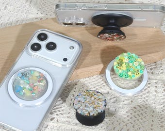 Soporte magnético redondo para teléfono con diseño de dopamina de colores personalizados, soporte MagSafe desmontable, soporte plegable multiángulo para teléfono, compatible con Kindle.