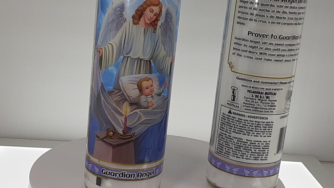 Guardian Angel Candle Set of 2 Prayer Candle Paraffin Wax Etsy
