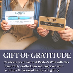 Pastor & Pastor's Wife Pen Set: Christian Scripture Gift
