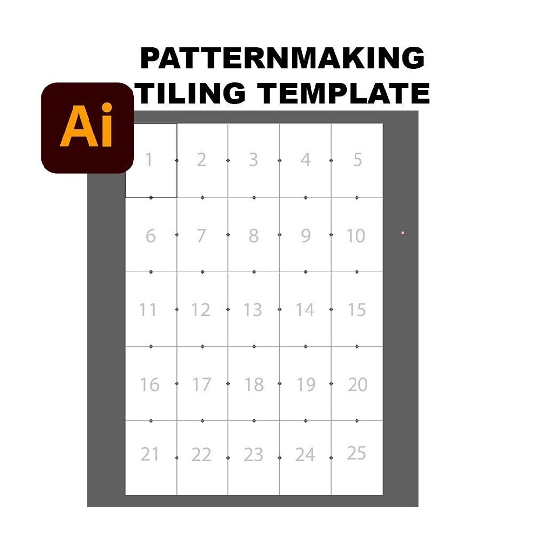 Adobe Illustrator Tiling Template for Pdf Pattern Making Etsy Adobe Illustrator Tiling Template for Pdf Pattern Making Etsy