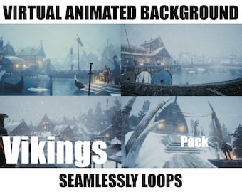ANIMATED VIRTUAL BACKGROUND | Vikings Pack | Instant Digital Download