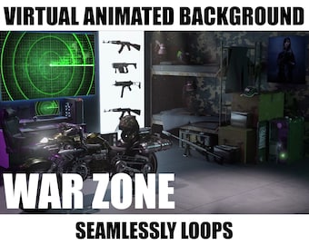 ANIMATED VIRTUAL BACKGROUND | War Zone | Instant Digital Download