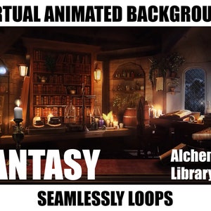 FONDO VIRTUAL ANIMADO / Biblioteca Fantasy Alchemist / Descarga digital instantánea