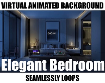 ANIMATED VIRTUAL BACKGROUND | Elegant Bedroom | Instant Digital Download