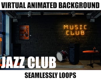ANIMATED VIRTUAL BACKGROUND | Jazz Club | Instant Digital Download