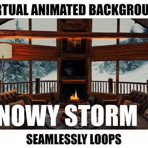 ANIMATED VIRTUAL BACKGROUND | Snow Storm | Instant Digital Download