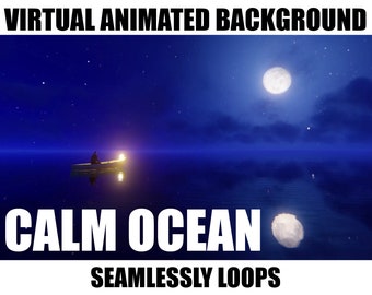 ANIMATED VIRTUAL BACKGROUND | Calm Ocean - Meditation on Boat | Instant Digital Download