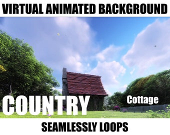 ANIMATED VIRTUAL BACKGROUND | Country Cottage - Relaxing and Meditation | Instant Digital Download