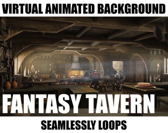 ANIMATED VIRTUAL BACKGROUND | Fnatasy Tavern | Dungeons and Dragons | The Lord of The Rings | Instant Digital Download