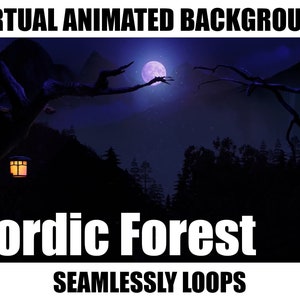 ANIMATED VIRTUAL BACKGROUND | Nordic Forest | Instant Digital Download