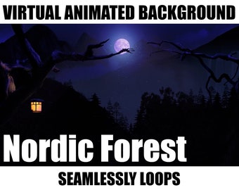 ANIMATED VIRTUAL BACKGROUND | Nordic Forest | Instant Digital Download