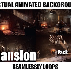 ANIMATED VIRTUAL BACKGROUND | Mansion Pack | Instant Digital Download