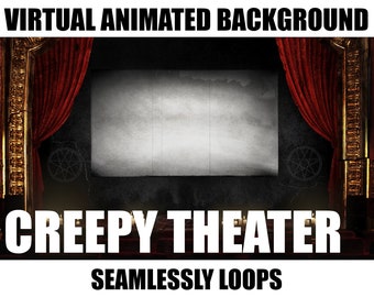 ANIMATED VIRTUAL BACKGROUND | Creepy Theater | Instant Digital Download