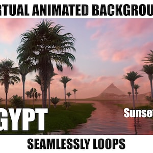ANIMATED VIRTUAL BACKGROUND | Sunset in Egypt | Instant Digital Download