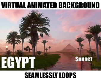 ANIMATED VIRTUAL BACKGROUND | Sunset in Egypt | Instant Digital Download