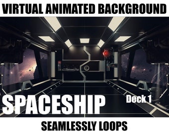 ANIMATED VIRTUAL BACKGROUND | Spaceship Deck | Instant Digital Download