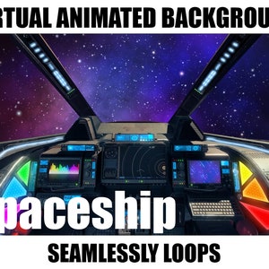 ANIMATED VIRTUAL BACKGROUND | Spaceship Cockpit | Instant Digital Download