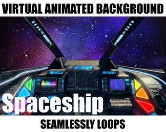 ANIMATED VIRTUAL BACKGROUND | Spaceship Cockpit | Instant Digital Download