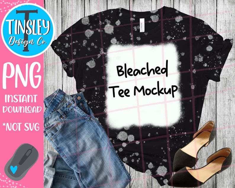 Black Bleached tee shirt sublimation Design product mockup ...