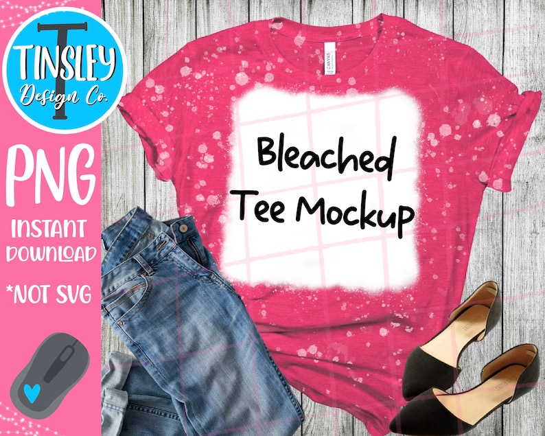 Download Pink Bleached tee shirt sublimation Design product mockup ...