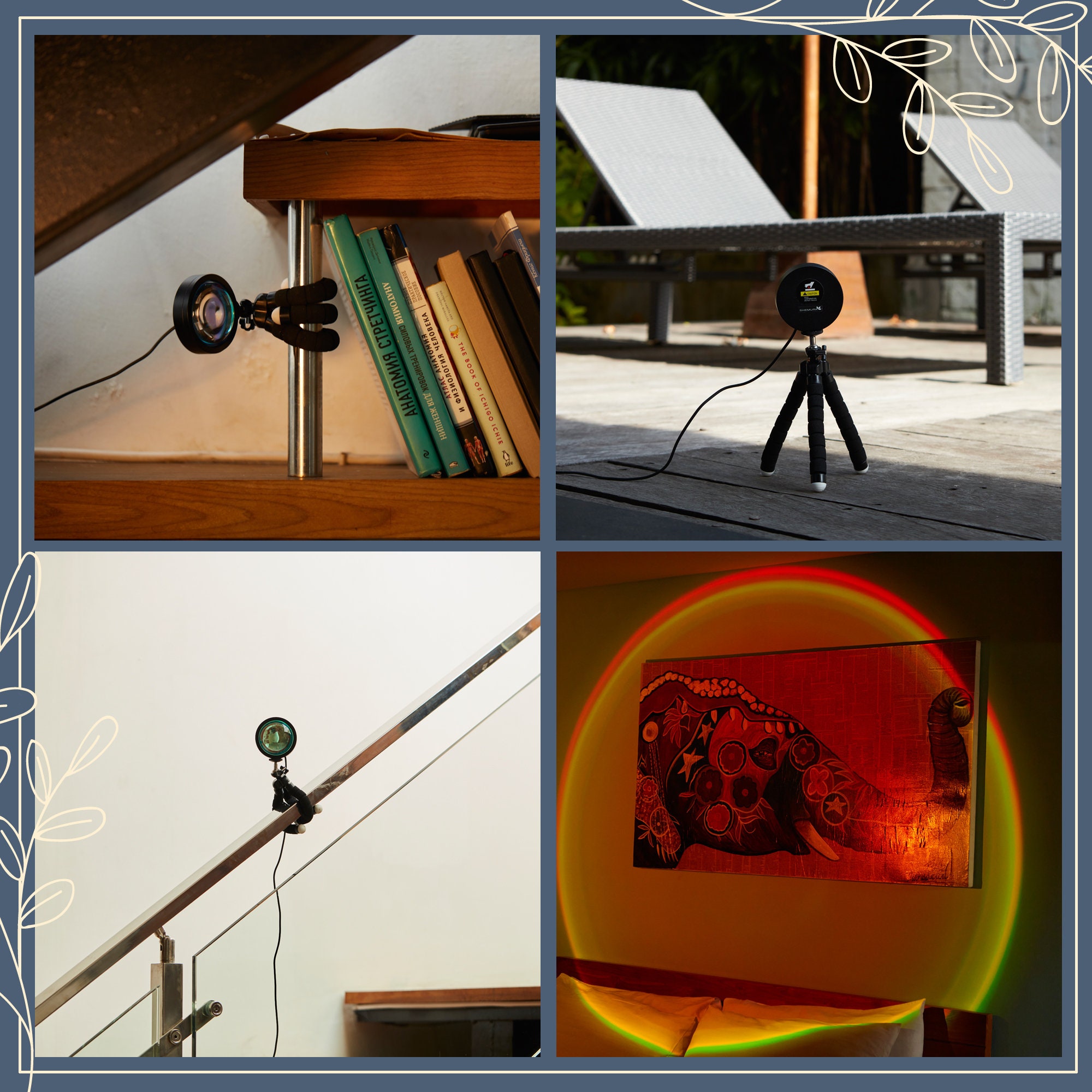 Solset Sunset Lamp Projector With Flexible Tripod. 360 Deg Etsy