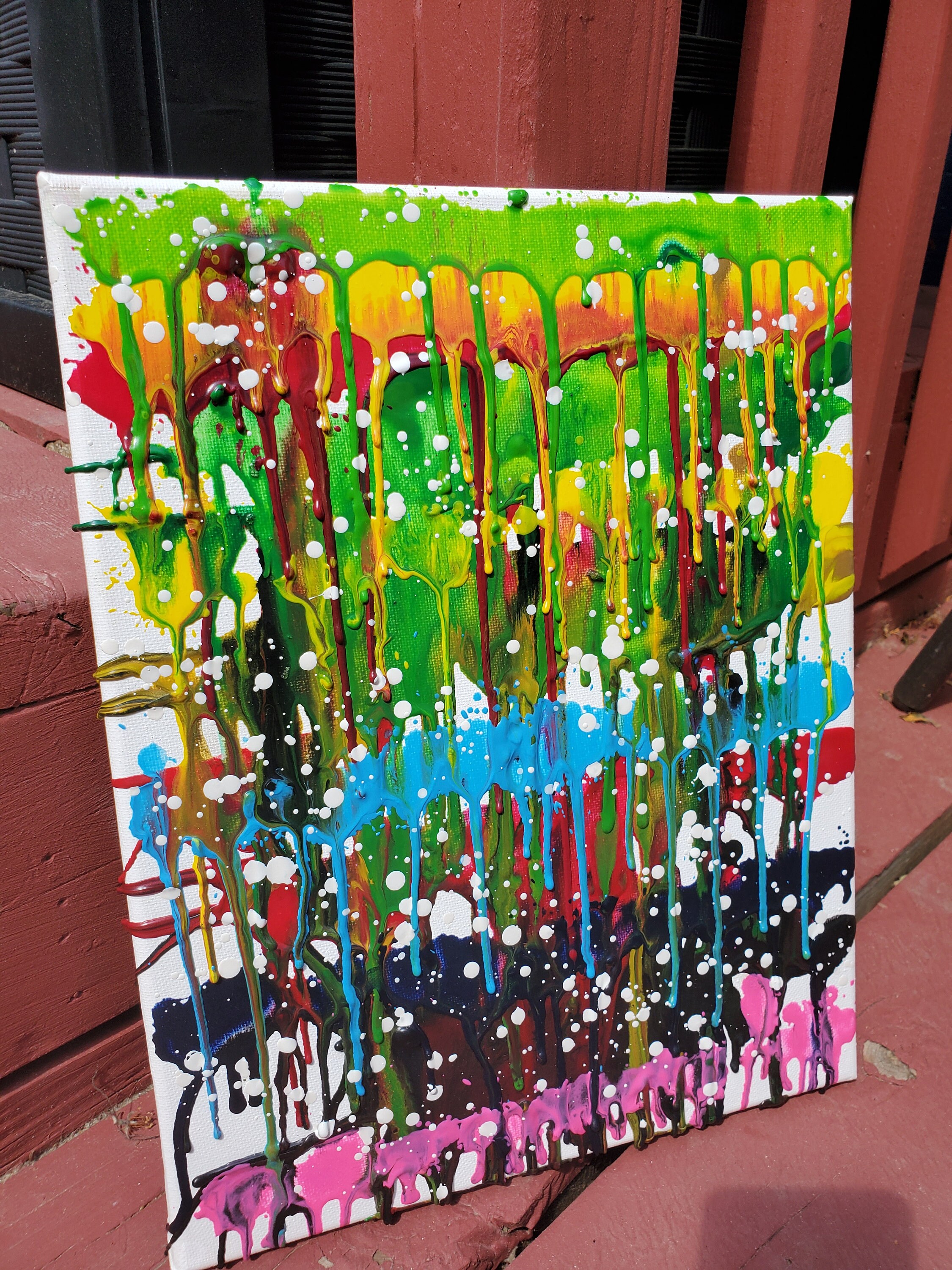 Tropical melting crayons on 11 x 14 canvas Etsy