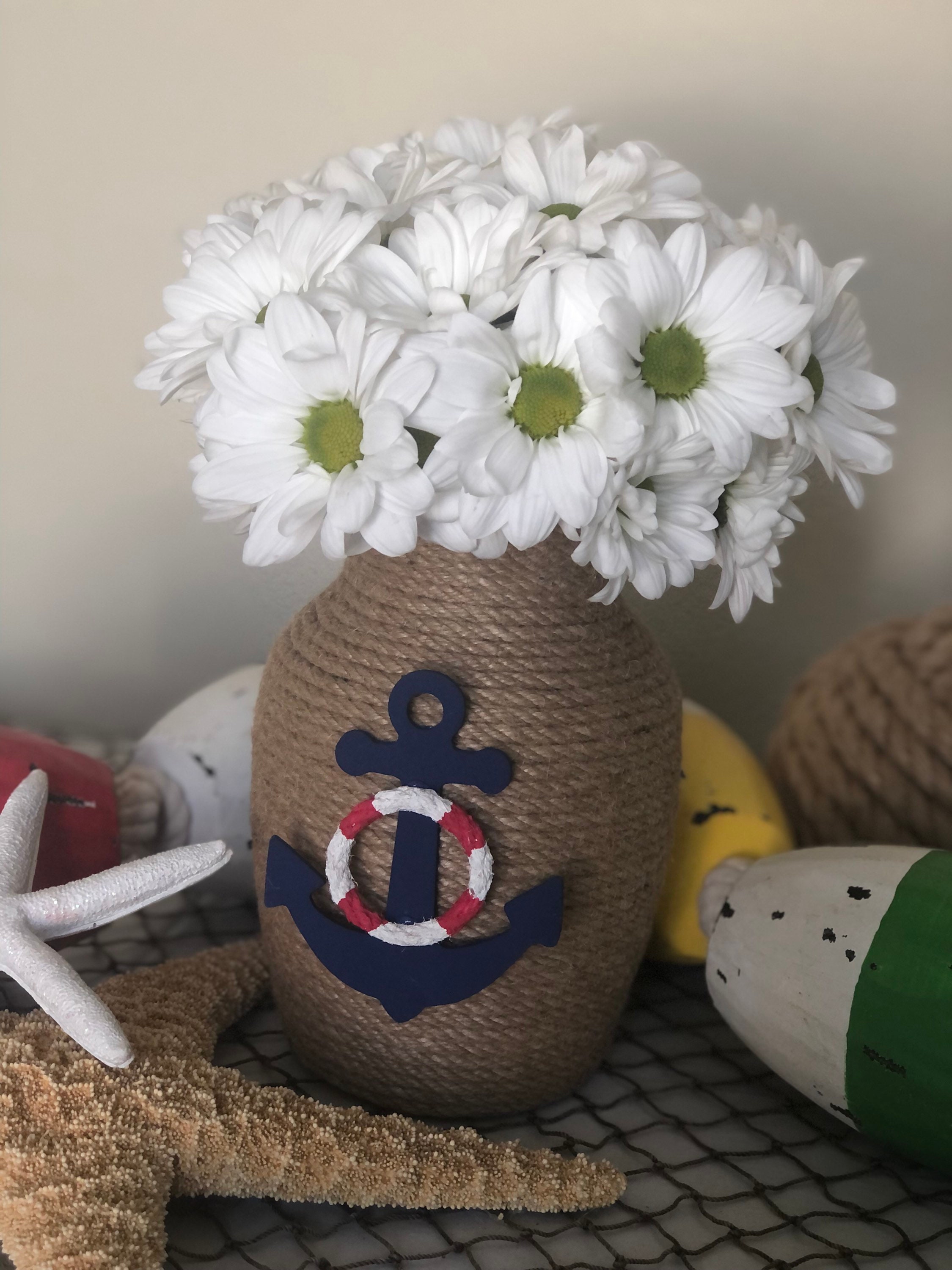 Nautical Flower Vase/nautical Centerpiece/ Nautical Party Etsy