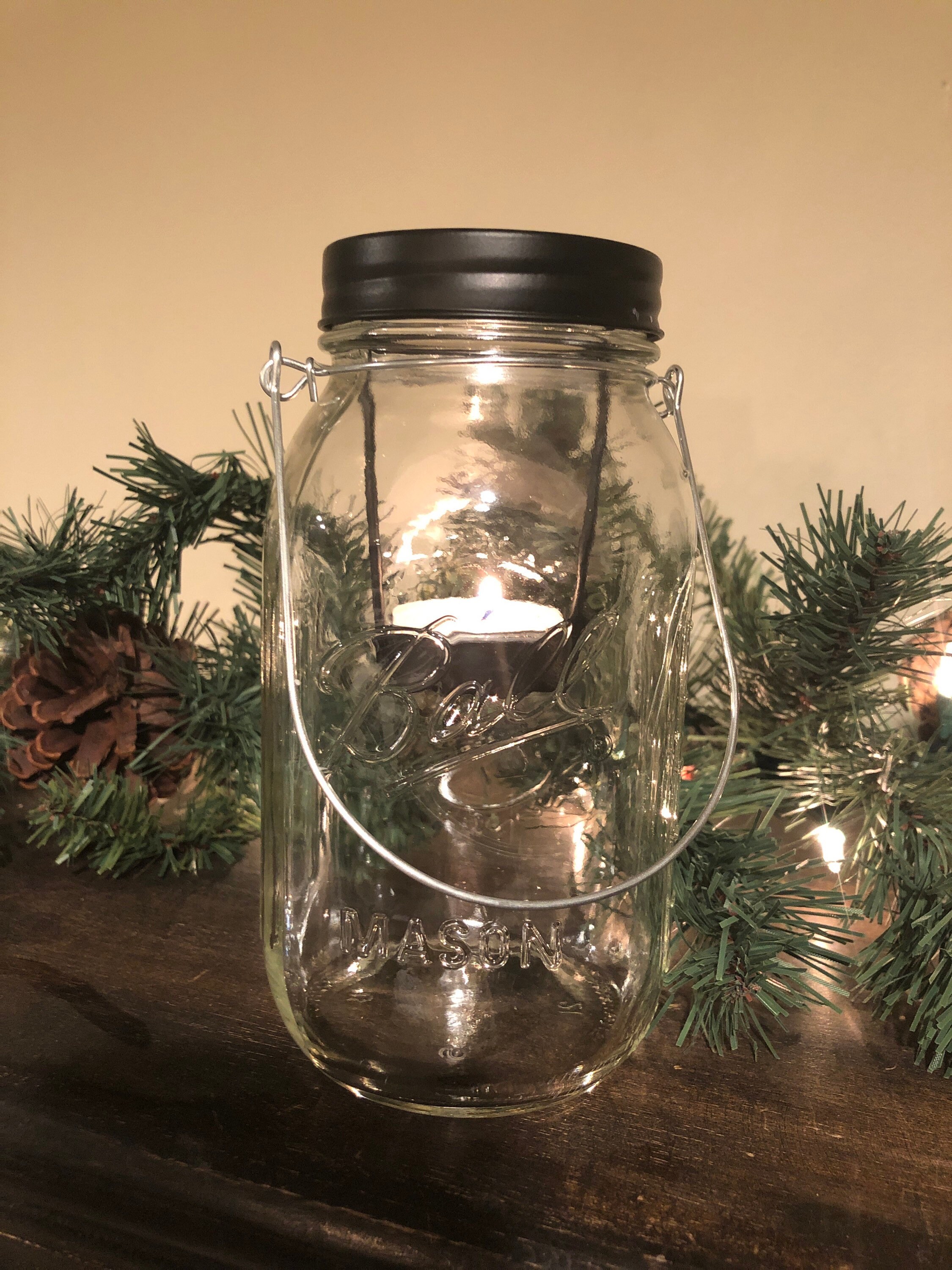 Mason Jar Candle Lantern/home Decor/candle/mason Etsy