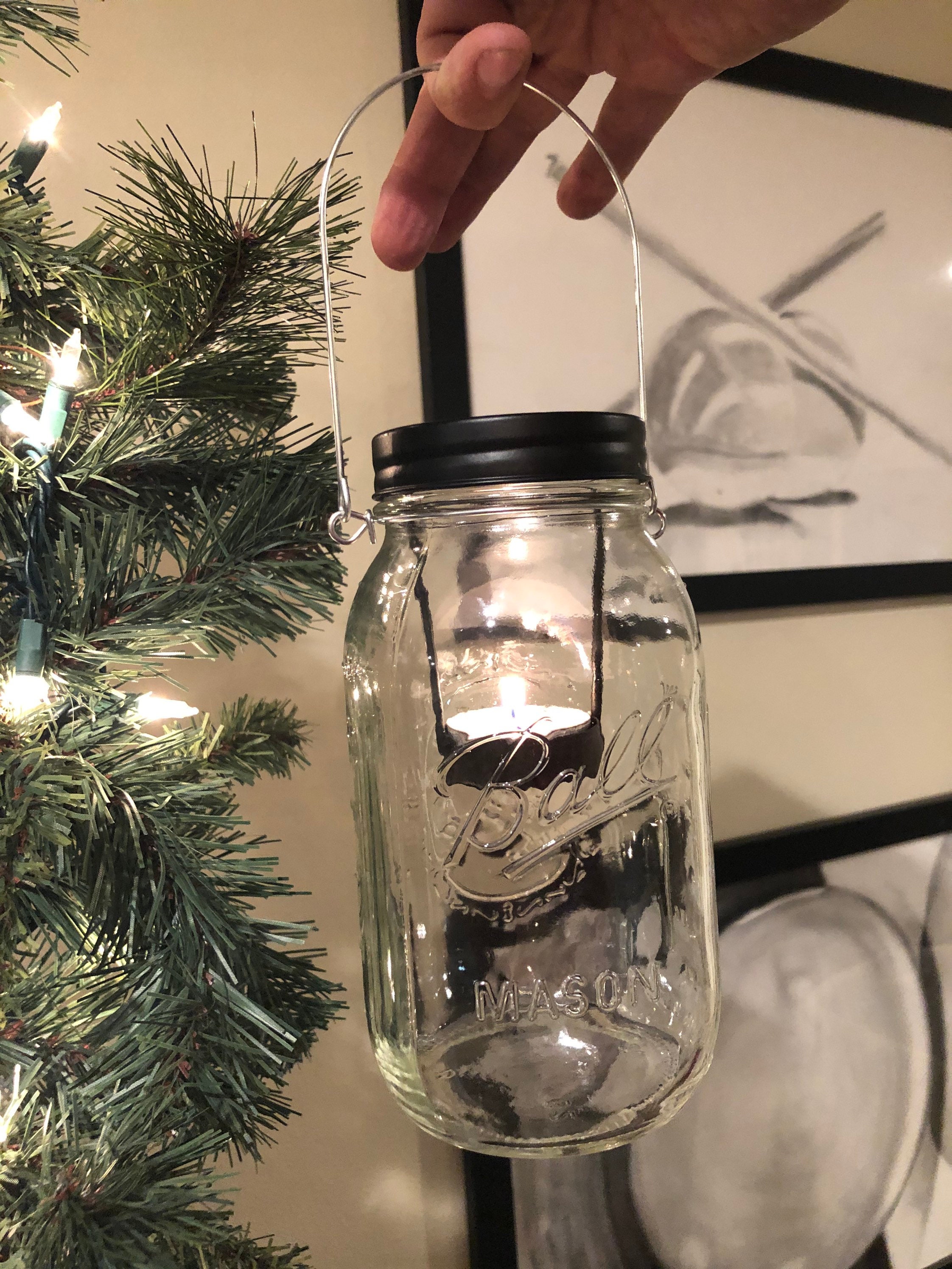 Mason Jar Candle Lantern/home Decor/candle/mason Etsy