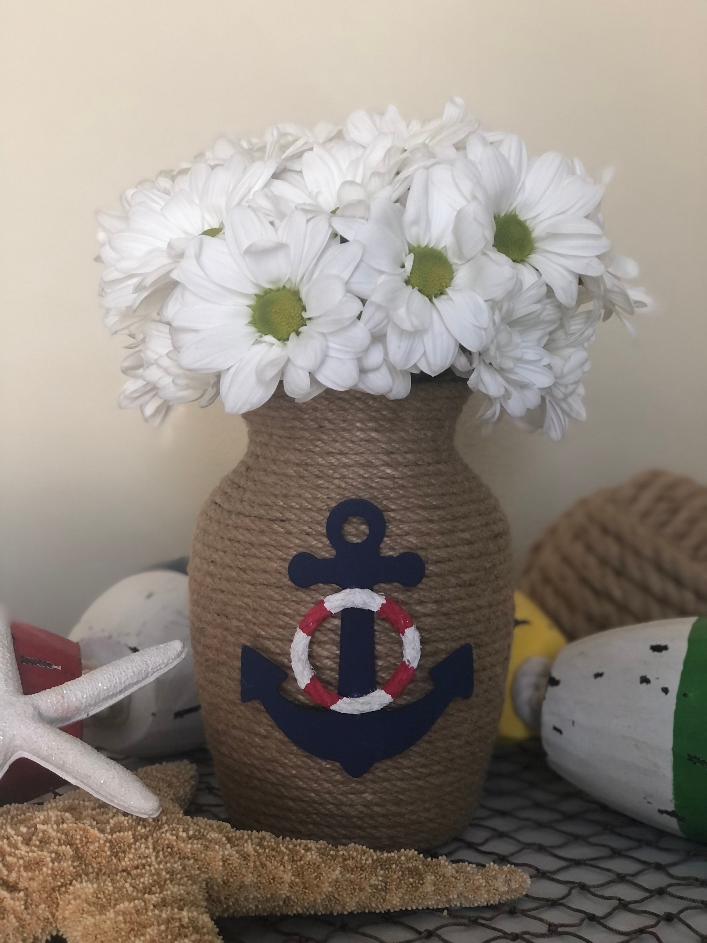 Nautical Flower Vase/nautical Centerpiece/ Nautical Party Etsy
